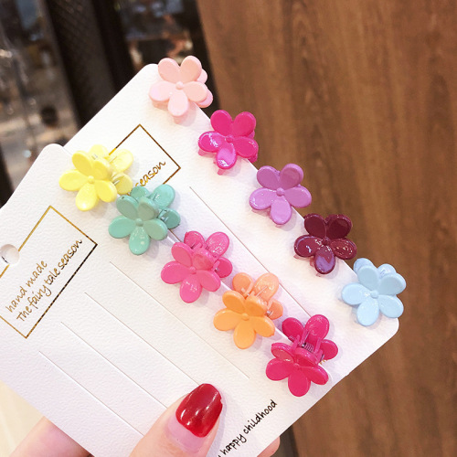 Children's small claw hair clip Korean girl hair pin princess clip baby flower hair claw forehead clip small disc hair accessory