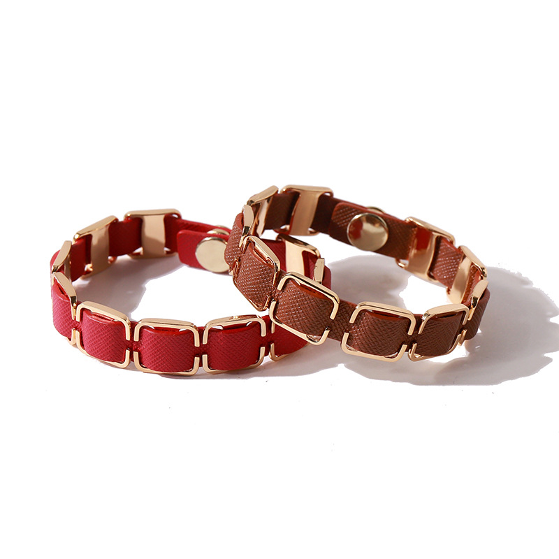 Bracciale in pu con anello singolo in lega liscio unisex_voghion.com