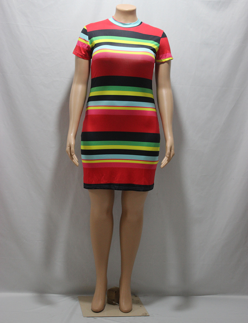 Summer Stripe Sexy Red Large Fashion Dress