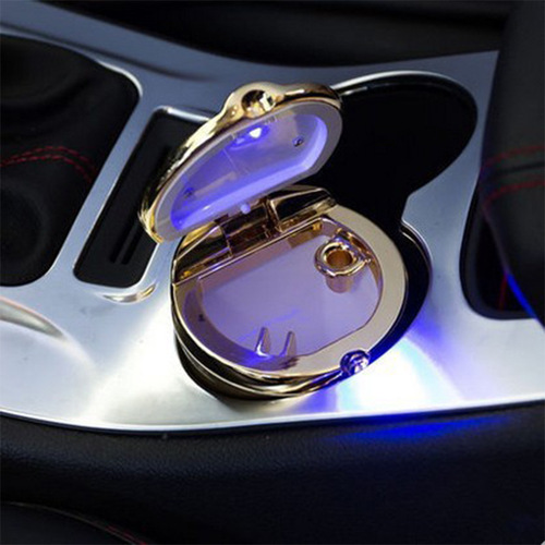 Car ashtray hanging creative personality covered multi-functional car ashtray with cover inside the car for men's car electroplating