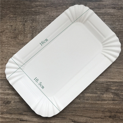 长方形白色纸盘一次性餐盘纸
