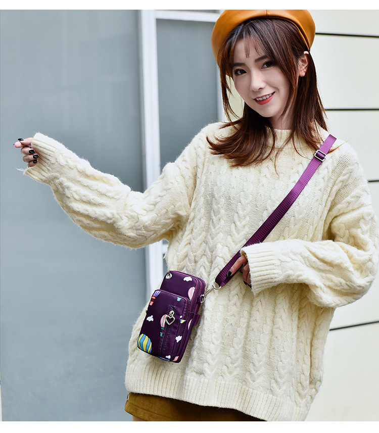 112g Weight Polyester Lining Material Zipper Closure Type Single Shoulder Strap Strap Type Phone Wallet Bags Type Daily Occasion Oxford Cloth Material Solid Color Pattern All Seasons Season Unisex Gender Fashion Style Square Shape Unisex All Seasons Oxford Cloth Fashion Phone Wallet 5