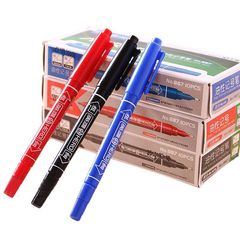 英雄記號筆887 小雙頭油性記號筆 擦不掉 勾邊勾線筆兩頭油筆