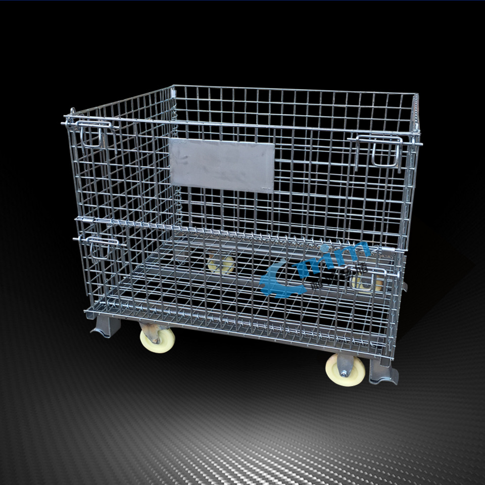 仓储笼厂家批发广东中山物流周转镀锌可折叠铁笼