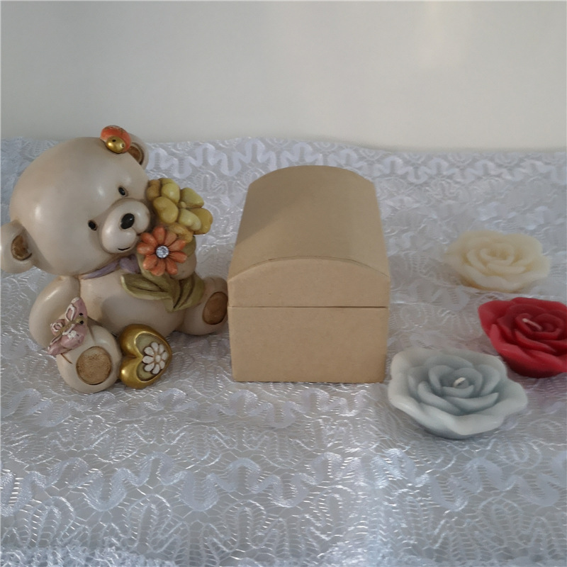 拱形DIY牛皮纸戒指盒首饰盒绘画礼品礼物包装节日装饰盒涂鸦赠品|ms