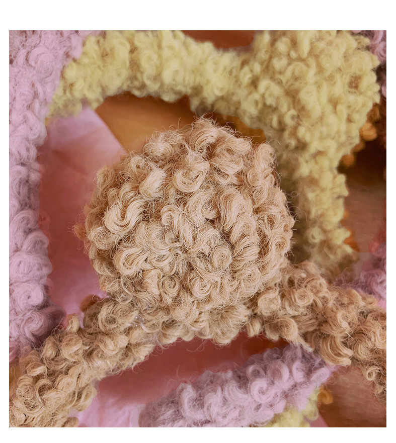 日系简约百搭羊卷绒发箍仙女洗脸可爱熊耳朵头箍森系外出发饰超仙