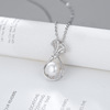 Necklace from pearl, elegant pendant for mother, silver 925 sample, light luxury style, Birthday gift