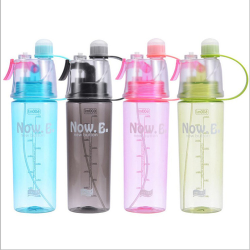 Sports spray water cup plastic outdoor kettle cooling water bottle creative gift spray cup manufacturer direct sales internet celebrity
