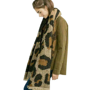Circle sand leopard scarf cashmere thickened Plaid collar shawl Tonglu