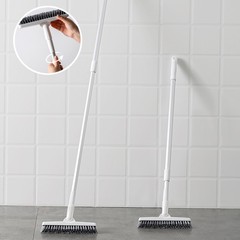 180-degree rotating, extendable and telescopic aluminum rod corner seam brush, detachable home kitchen floor cleaning brush