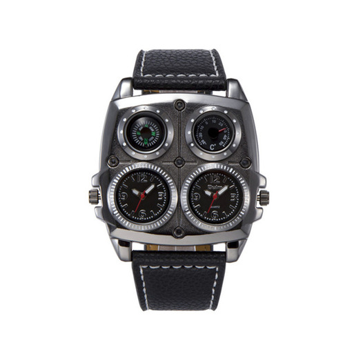 OULM European Radium 1140 Men's Watch Thermometer Compass Dual Time Zone Watch Brand New End Stock Exchange