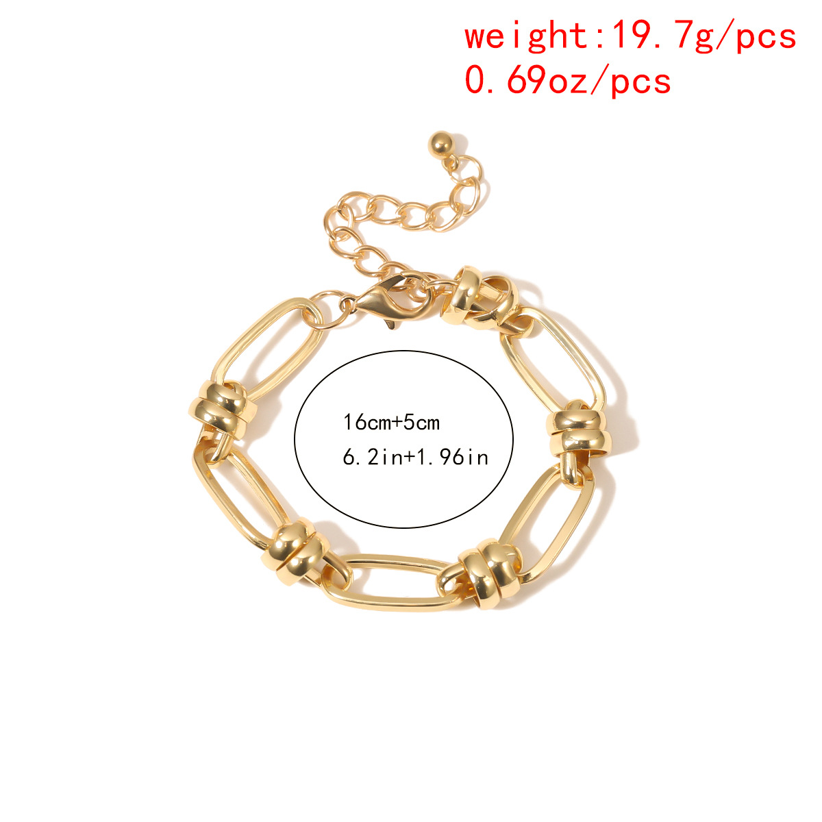 Creative Ring Oval Chain Necklace display picture 3