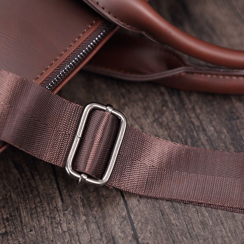 Casual Fashion Crazy Horse Leather Briefcase Business 15.6 Inch Men's Laptop Shoulder Bag_voghion.com