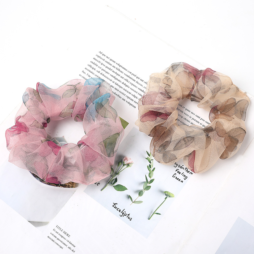 Nueva Tela De Moda Hilo De Encaje Pequeña Fragancia Viento Flores Scrunchies Baratos Al Por Mayor display picture 1