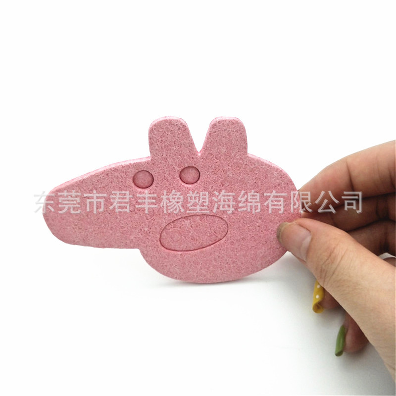 压缩木浆棉 10倍压缩海绵 动物形状冲型清洁海绵加工厂家