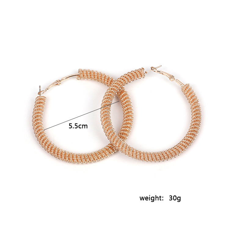 9g Weight Earrings Classification Wedding, Travel Occasion Women'S Gender Fashion Style Gold, Silver Color Metal Ring Exaggerated Geometric Large Frame Circle Earrings 2