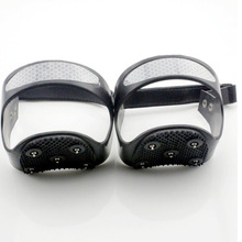 户外5齿硅胶冰爪高质量钨钢钉登山雪地防滑鞋套带反光条厂家直销