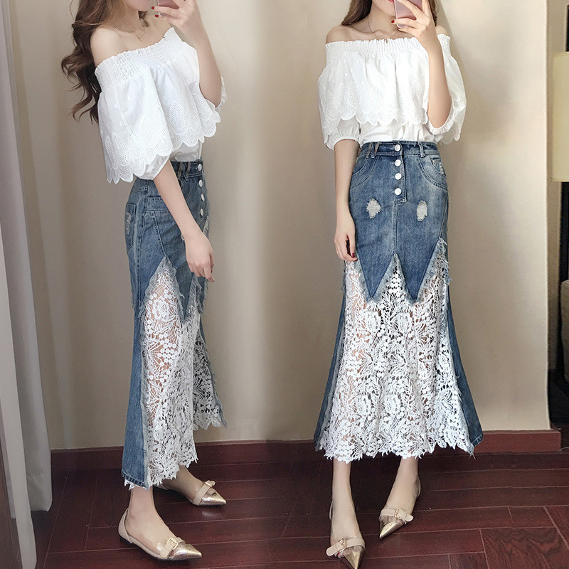 Costume femme UNE GéNéRATION en Dentelle de denim - Ref 3334361 Image 7