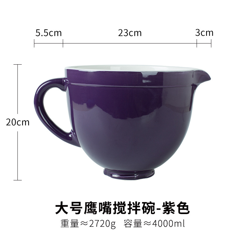 Cerámica creativa moda colorida boca puntiaguda Gran Tazón de huevo batiendo agitación ensalada sopa olla