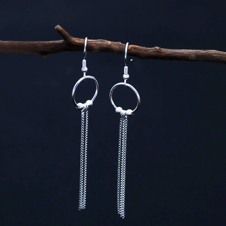 S925 Sterling Silver temperament have more cash than can be accounted for tassels Earrings ear hook high-grade Versatile Temperament lady Earrings Manufactor wholesale Direct selling
