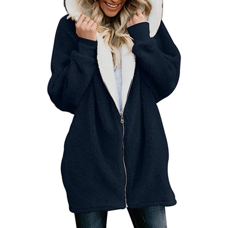 Femmes Manteau Manche Longue Hoodies Et Pulls Molletonnés Patchwork Mode Couleur Unie display picture 5