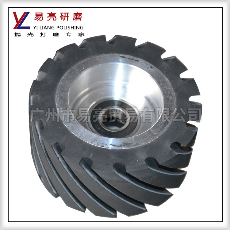 批发100*50mm橡胶轮 铝芯抛光轮 砂带机使用胶轮齿胶轮黑胶抛光轮