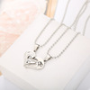 Round beads for beloved, fashionable necklace heart-shaped, pendant heart shaped, Korean style, simple and elegant design, suitable for import