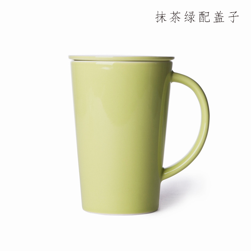 Taza de cerámica de agua taza de café creativa taza de oficina taza de té con tapa barrera de té regalos de fuga