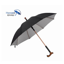 厂家批发老年黑色长柄广告雨伞创意拐杖伞晴雨两用广告伞高尔夫伞
