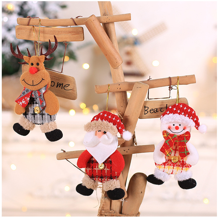 Cloth Material Christmas Festival Snowman, Elk Pattern Fashion Style Christmas Fashion Snowman Elk Cloth Party Hanging Ornaments