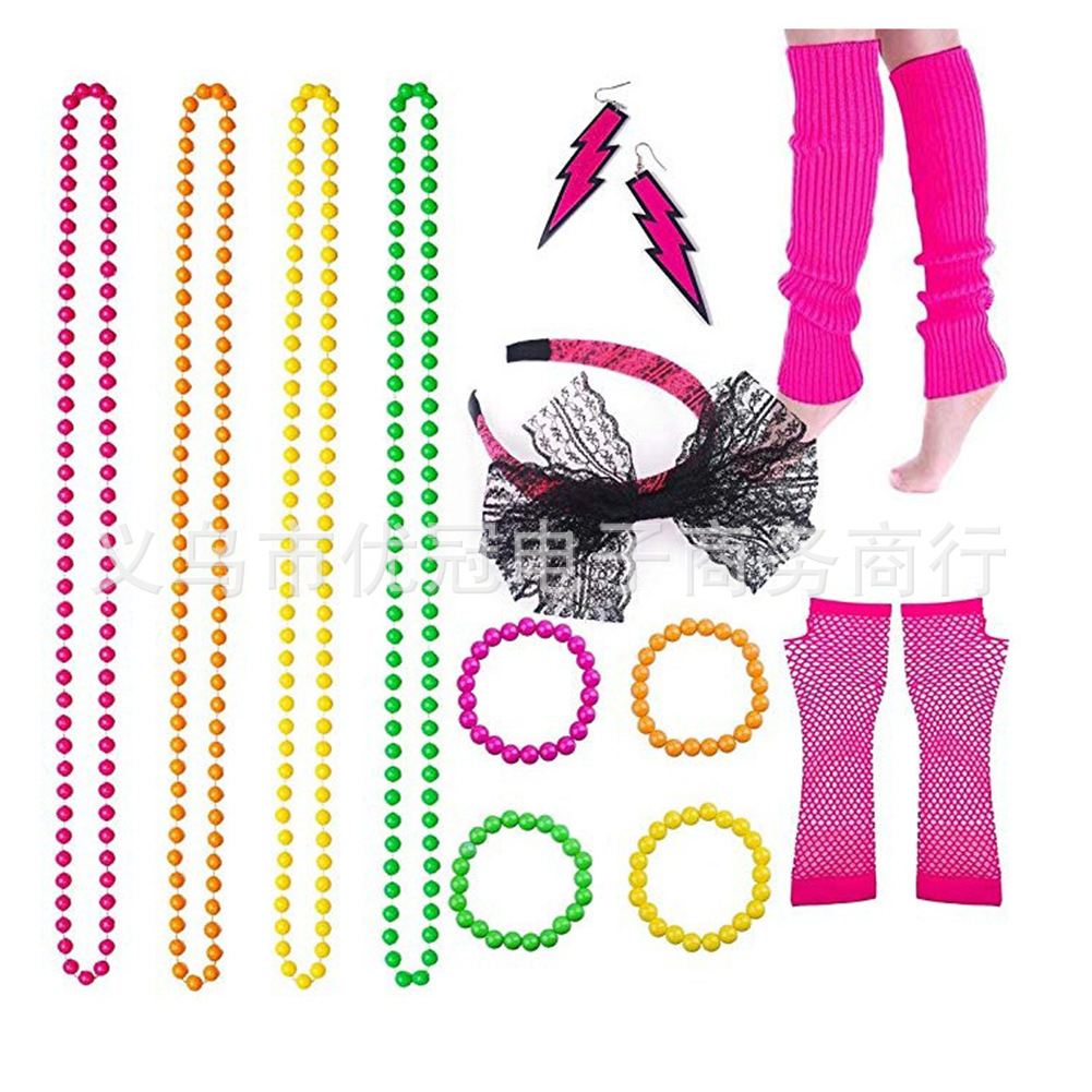 1980's 蝴蝶结发箍玫红-3