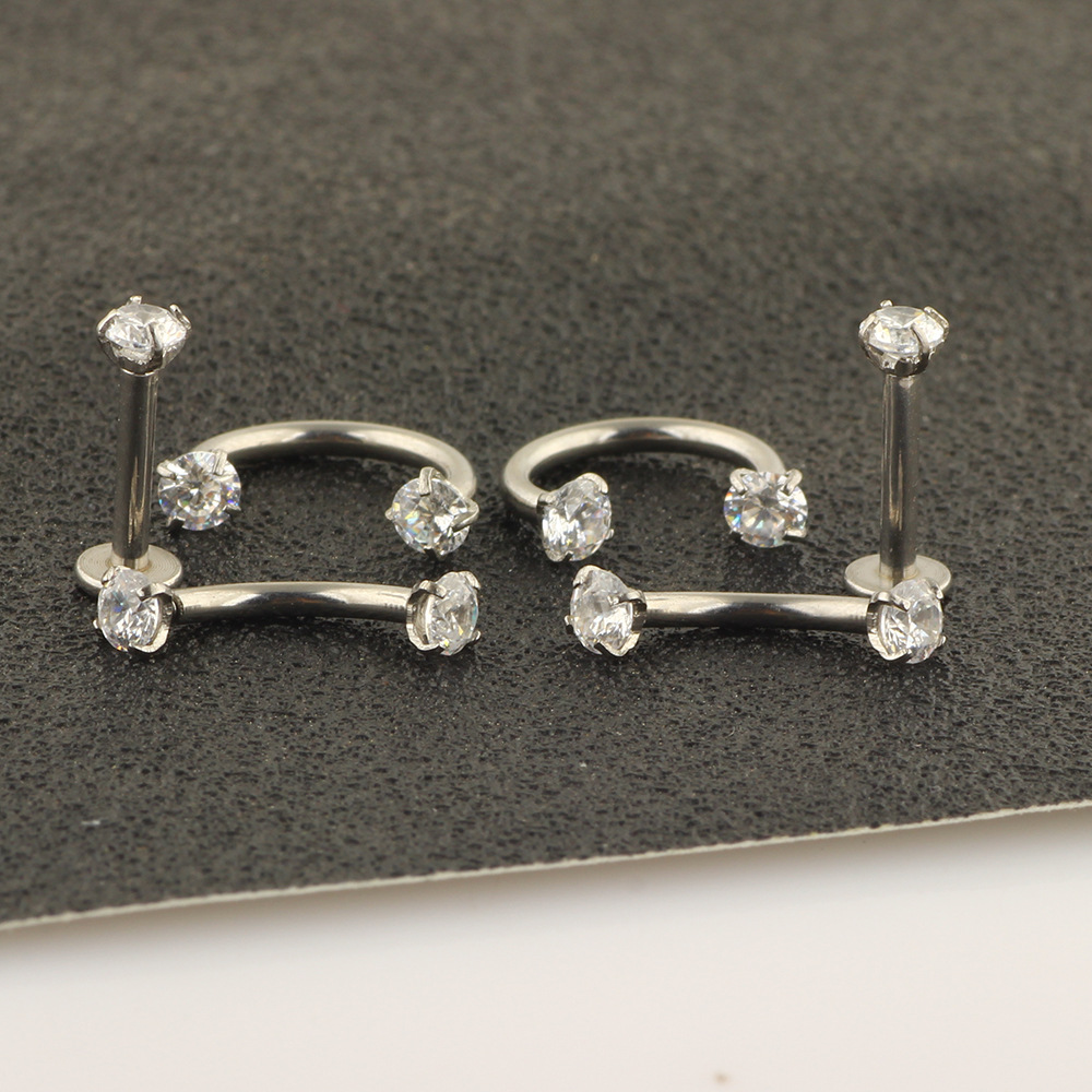 Pointed titanium steel lip stud product view
