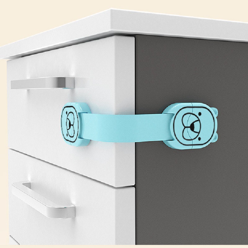 卡通造型抽屜鎖兒童加長安全鎖嬰兒防夾手多功能櫃門鎖按扣冰箱鎖