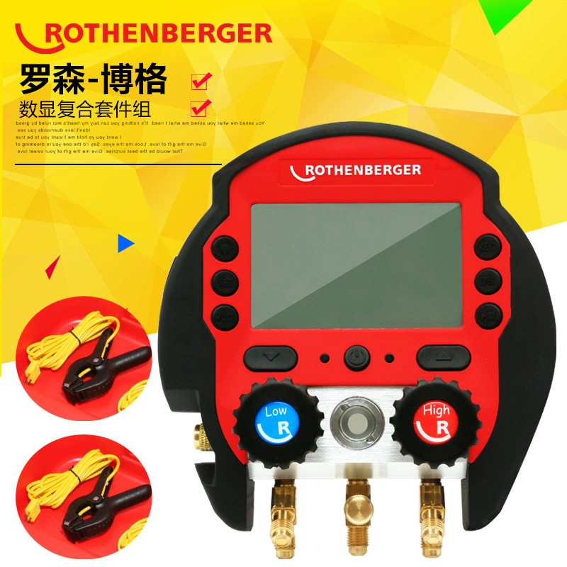 Розенберг цифровой дисплей Хладагент дозировка метр группы с датчиком температуры/цифровой дисплей фтора метр/Немецкий Хладагент метр