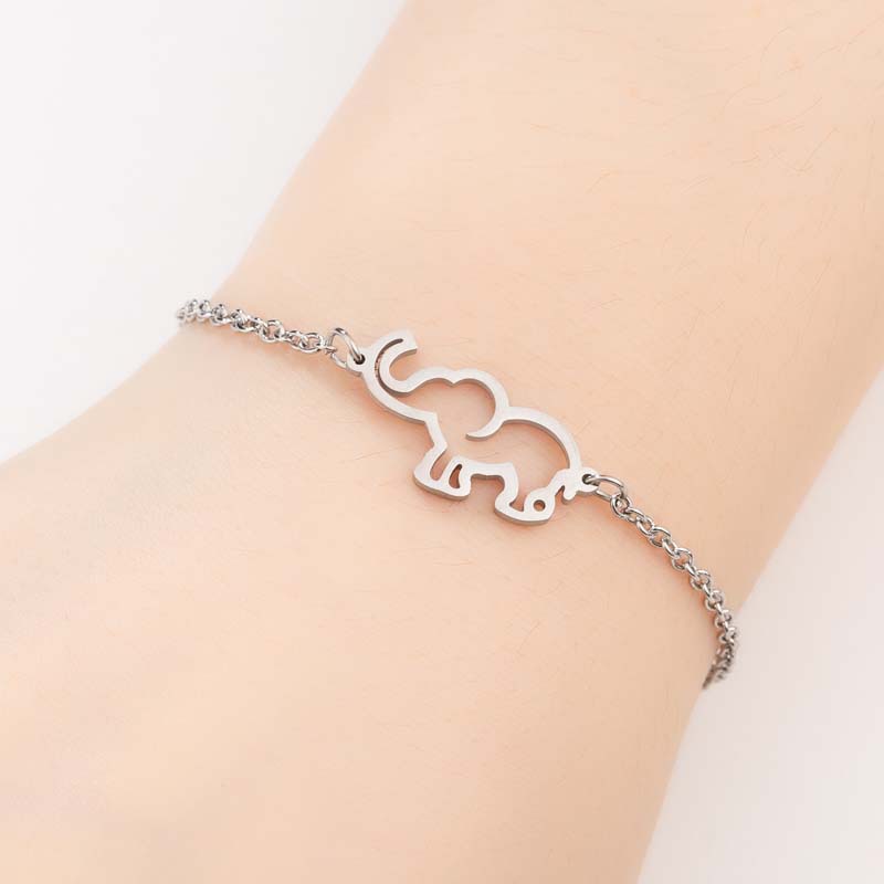 Stainless Steel Fashion Plating Elephant Bracelets display picture 6