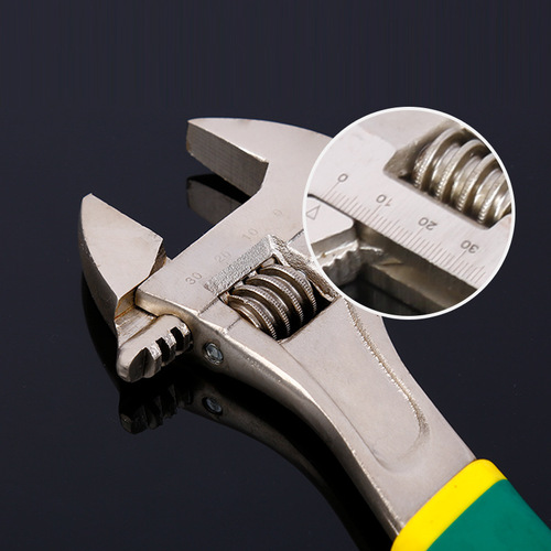 Self-produced and self-produced set handle wrench adjustable wrench 8 inches 10 inches 12 inches live mouth adjustable wrench two-color rubber set wrench