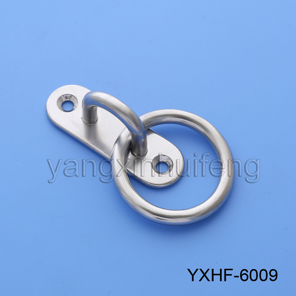 不锈钢索具固定扣 带圆环椭扣 锁牌船栓座 扣环遮阳网配件