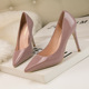 9288-16 Korean version of fashionable simple women's shoes show thin high heels, thin heels, super high heels, shallow pointed sexy single shoes