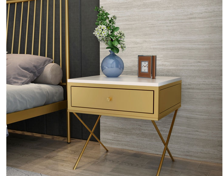 床头柜简约现代床边柜铁艺小柜子酒店北欧卧室简易ins床头柜小