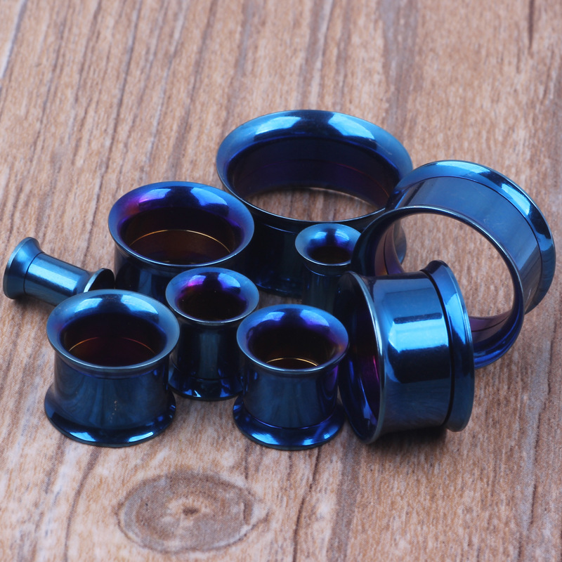 Blue Inner Spiral Ear Expander 316L Surgical Steel Ear Tunnels Plug Stretcher Wholesale Body Jewelry detail image 7