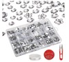 DIY beaded beads, wedding dance accessories, double -hole hand sewing drill silver transparent acrylic flat diamond