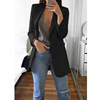 AliExpress WISH2019 new pattern Spring and autumn season Explosive money Women's wear Long sleeve Solid pocket Cardigan Small suit coat