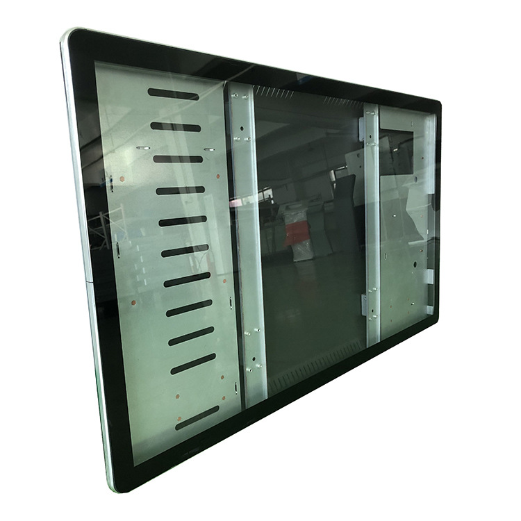 五金外壳厂家供应 32寸壁挂直角广告机显示器铝型材钢化玻璃外壳