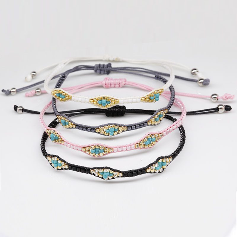 1 Piece Ethnic Style Multicolor Beaded Wax Line Knitting Women's Bracelets display picture 3