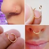 Fashionable nose piercing, golden earrings, accessory, wish, European style, 14 carat, wholesale