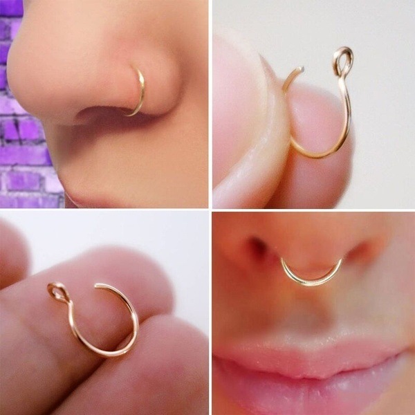 Zhenrong wish Best Sellers new pattern Bihuan Europe and America fashion plating 14k gold Nose nail Earrings Jewelry wholesale