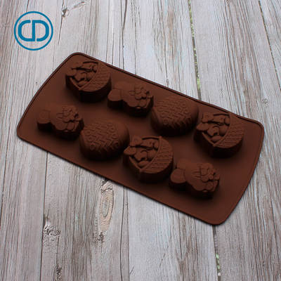 Factory Direct FDA silicone Easter rabbit basket egg DIY chocolate ice tray mold