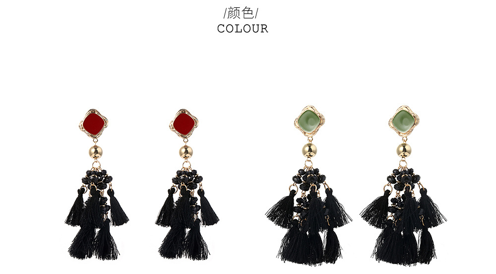 Fashion Acrylic Tassel Multi-layer Woven Earrings Wholesale display picture 3