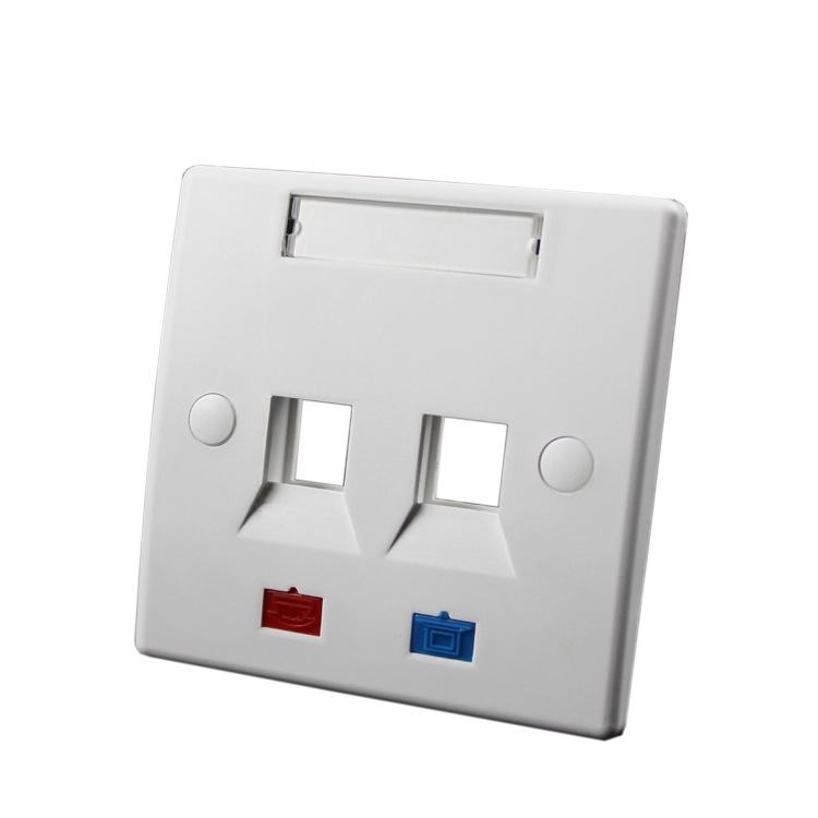 供应86型网络面板，信息面板，双口斜口面板