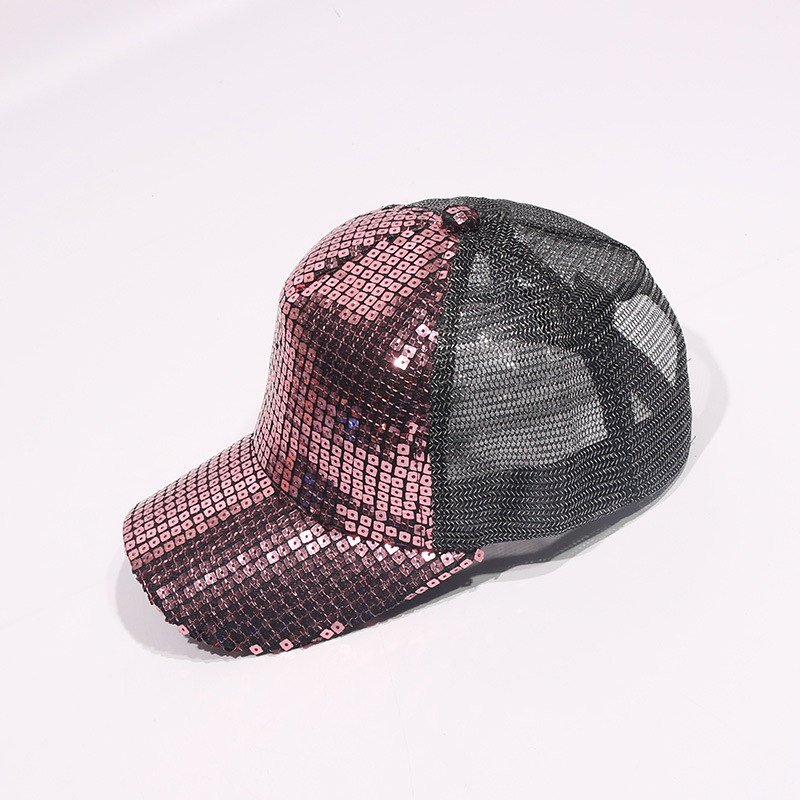 Unisexe Décontractée Style Coréen Géométrique Paillettes Patchwork Avant-toit Incurvé Casquette De Baseball display picture 10